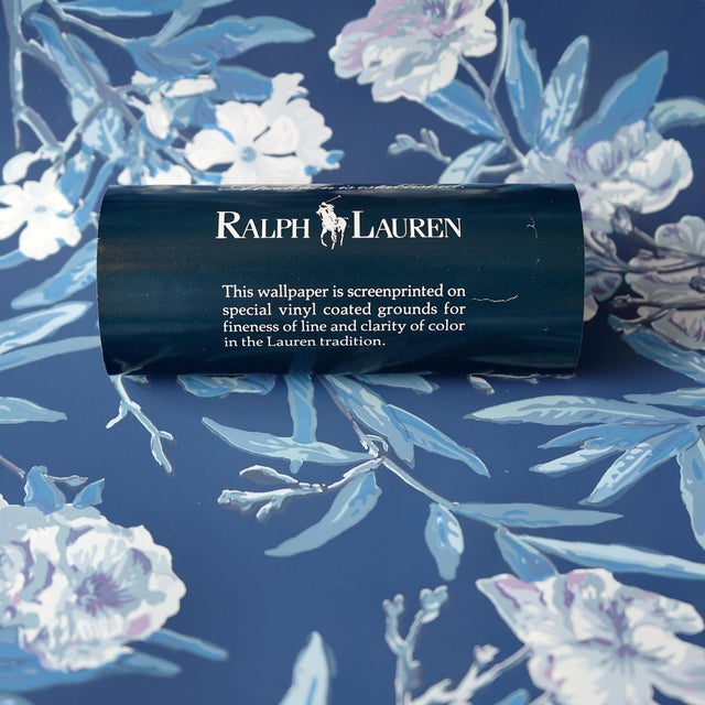 Late 20th Century Deadstock Ralph Lauren Vinyl Wallpaper- Climbing Oleander in Porcelain-12 Rolls For Sale - Image 12 of 13