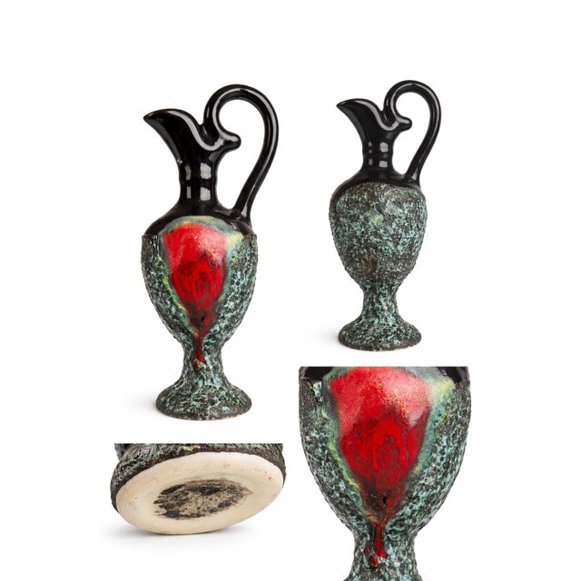 Italian Mid-Century Lava Glaze Ewer, Bitossi Style Sculptural Ceramic For Sale - Image 9 of 10