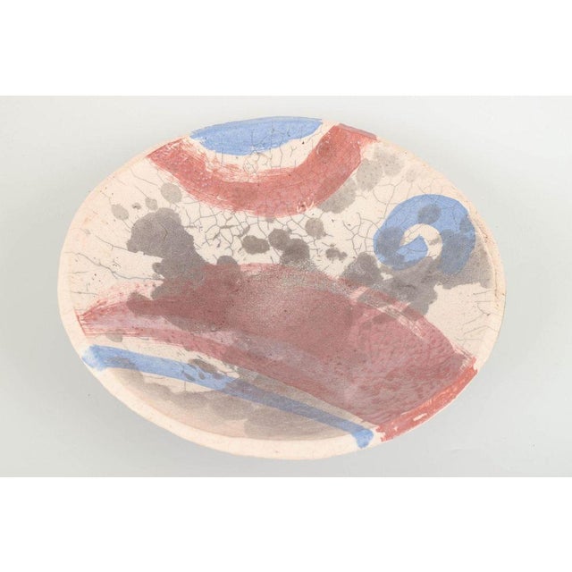 Large European Studio Ceramic Bowl with Abstract Decoration, 1980s For Sale - Image 3 of 6