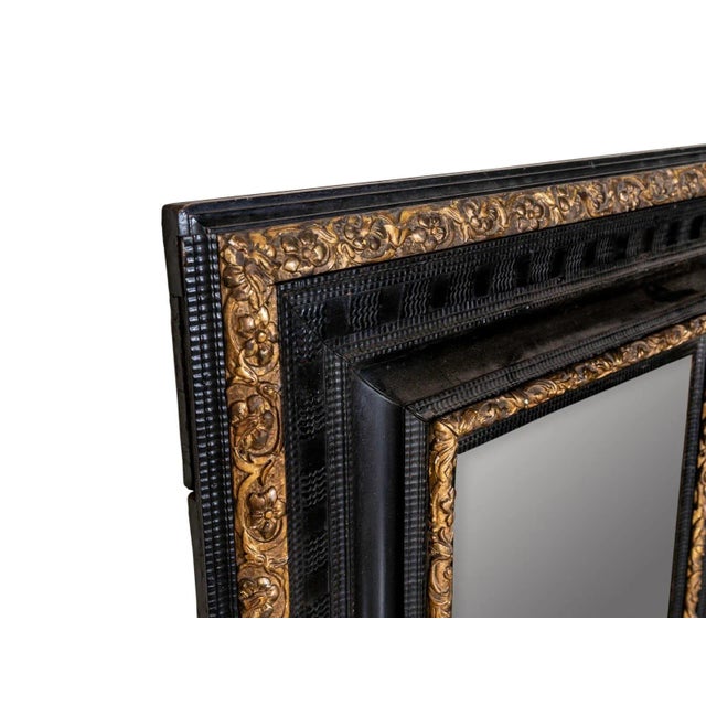 Antique Dutch Wood Mirror For Sale - Image 4 of 4