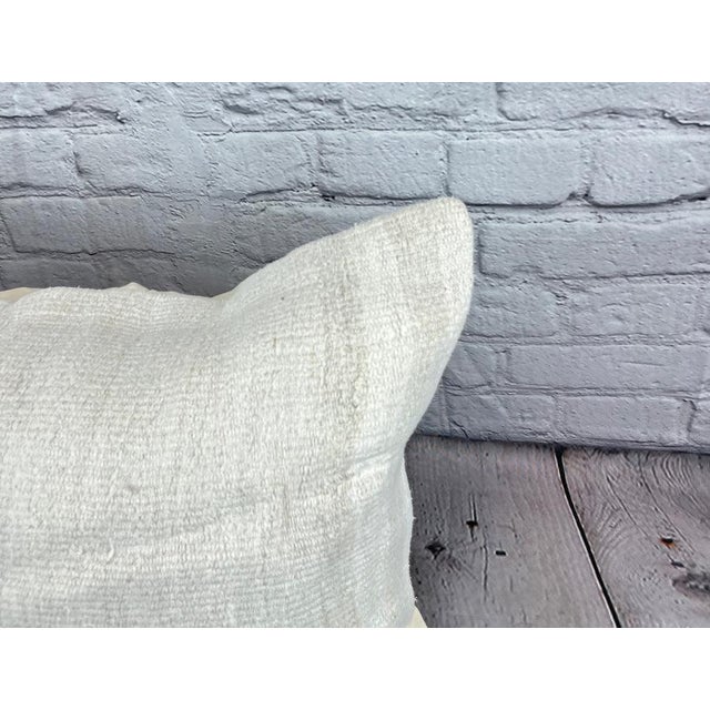 Turkish 16 x 24 Hemp Pillow Turkish Cushion Natural White Pillow Cushion Cover For Sale - Image 3 of 4