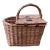 Vintage Wicker Picnic Basket W/ 2 Wine Bottle Compartments For Sale