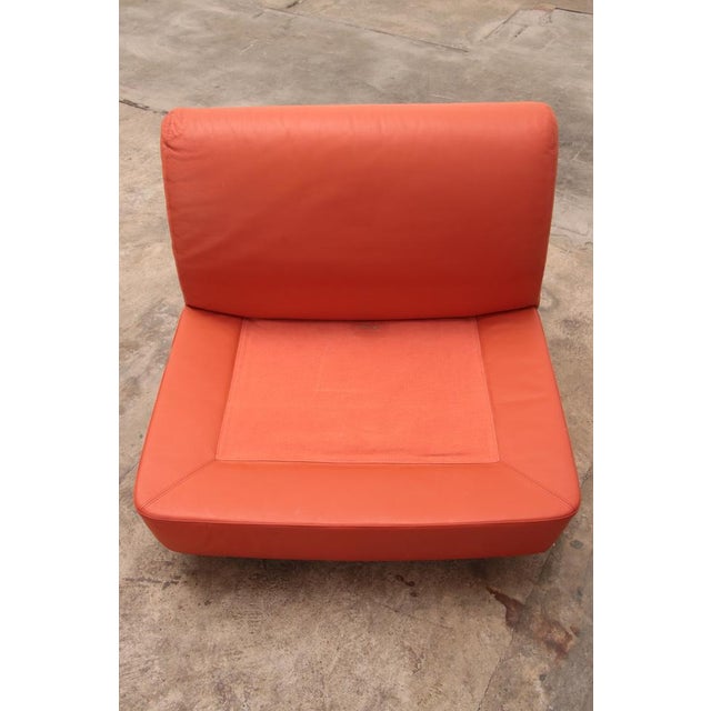 Animal Skin Amanta Modular Sofas in Orange Leather by Mario Bellini for C&b, Italy, 1960s, Set of 4 For Sale - Image 7 of 18