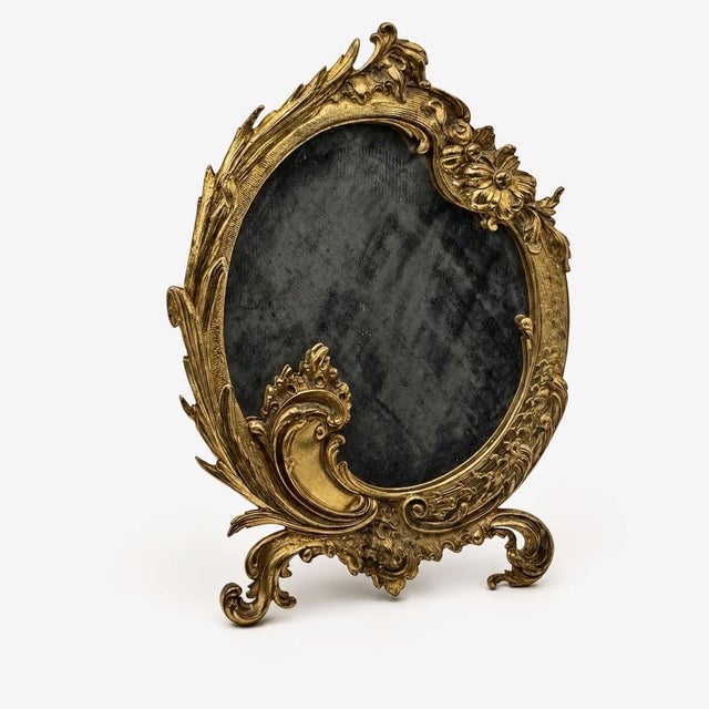 19th Century Napoleon III Gilt Bronze Vanity Mirror For Sale - Image 5 of 11