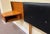 Mid 20th Century Mid Century Modern Teak & Black Vinyl Queen Size Headboard W/ Nightstands C.1960 For Sale - Image 5 of 6
