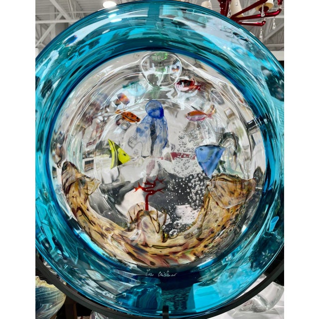 Contemporary Aquarium Disc From Murano, Italy For Sale - Image 3 of 7