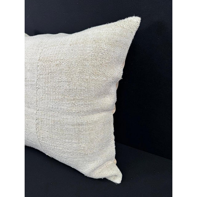 Contemporary Turkish Hemp Pillow Cushion Natural Beige Pillow Cushion Cover 24"x24" For Sale - Image 3 of 4