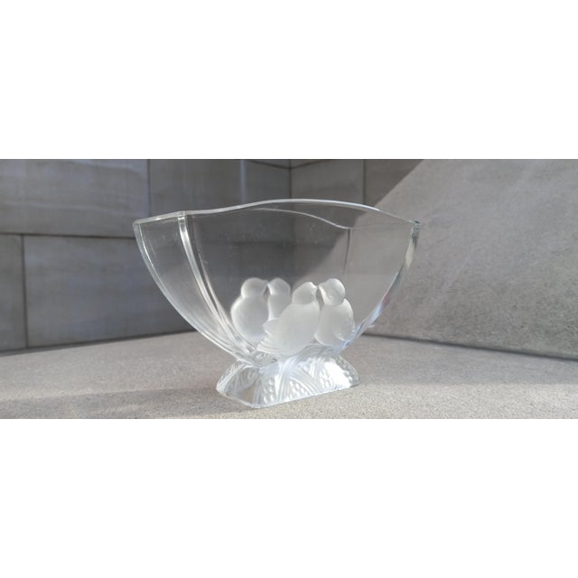 Transparent Verlys of America Lovebird Vase Crystal and Frost For Sale - Image 8 of 14