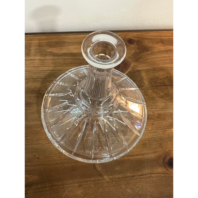 Mid 20th Century Vintage European Cut Crystal Decanter With Globe Stopper Mid-Century Barware For Sale - Image 5 of 8