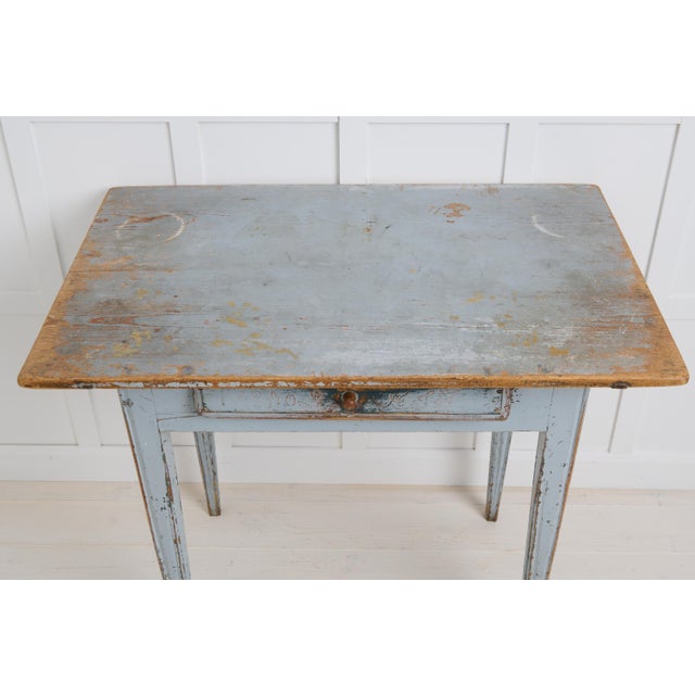 Blue Gustavian Swedish Blue Country Table For Sale - Image 8 of 10
