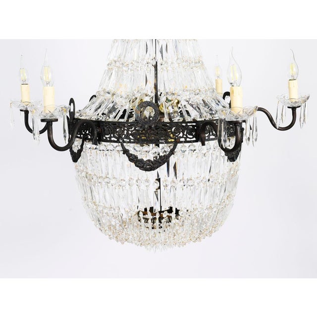 Antique Louis Revival Cut Crystal 14-Light Ballroom Chandeliers, 1920s, Set of 6 For Sale - Image 16 of 18