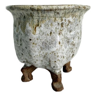 Studio Pottery Footed Plant Pot, Mid 20th Century For Sale