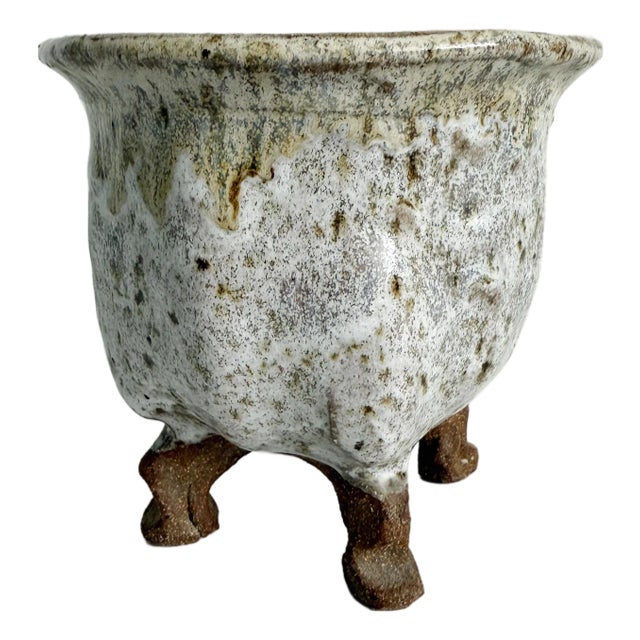 Studio Pottery Footed Plant Pot, Mid 20th Century For Sale