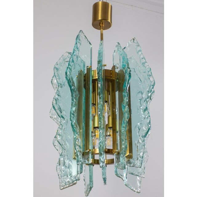 Glass Cut-Glass Chandelier from Fontana Arte, 1960s For Sale - Image 7 of 15