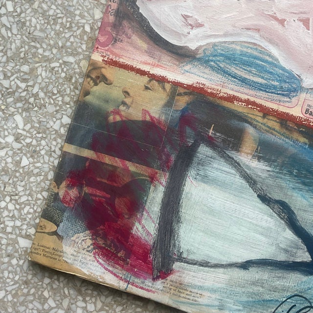 Wood Vintage Russell Christoffersen Abstract on Canvas- Signed For Sale - Image 7 of 8