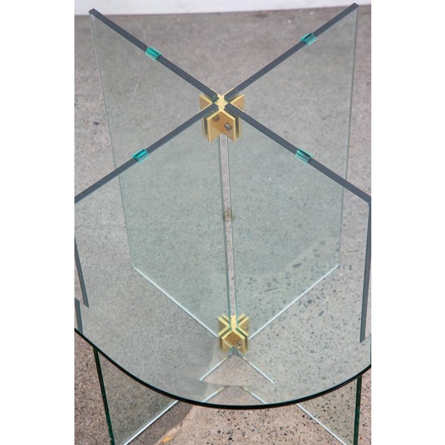 Brass Mid 20th Century Post Modern Side Table Glass Attributed to Leon Rosen for Pace Collection End Brass For Sale - Image 8 of 12