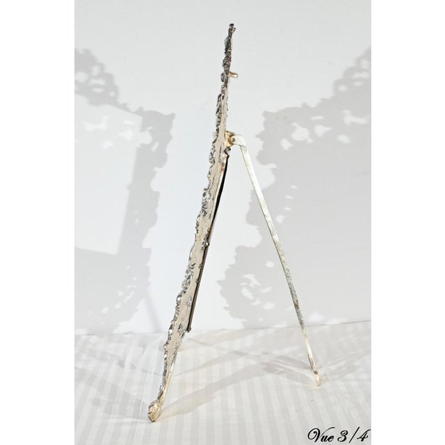 Small Late 19th Century Rocaille Table Mirror in Silver Bronze For Sale - Image 17 of 18