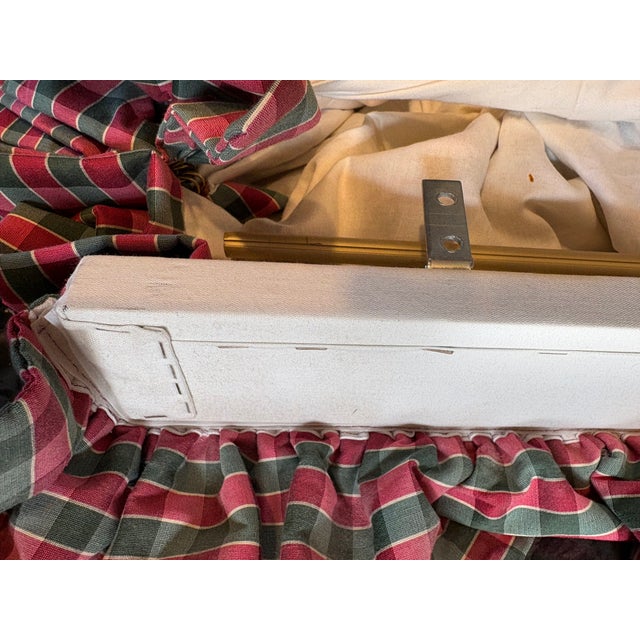 Custom Plaid Silk-Style Taffeta Balloon Shade With Original Lift Hardware, 60” For Sale - Image 13 of 17