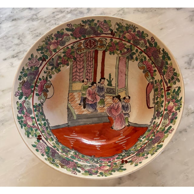 Late 19th Century Vintage Famille Rose Punch Bowl For Sale - Image 5 of 5
