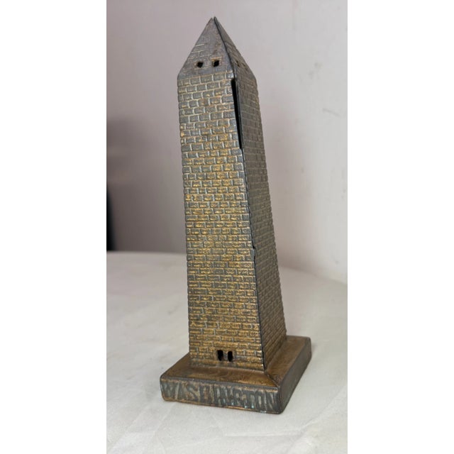 Rare Antique Original A. C. Williams Washington Monument Cast Iron Still Bank For Sale - Image 9 of 10