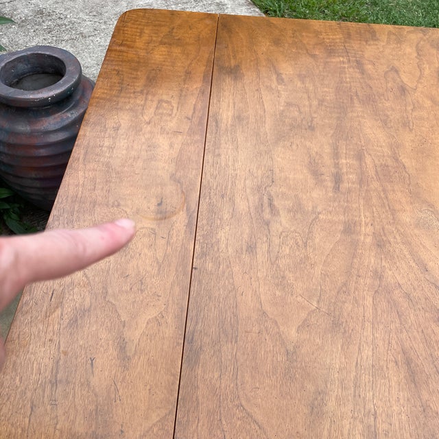 Faux Bamboo Drop Leaf Coffee & Game Table For Sale - Image 9 of 10