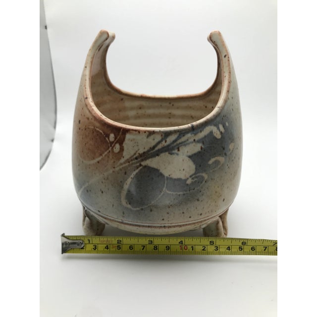 Signed Studio Pottery Sculptural Cachepot For Sale - Image 11 of 12