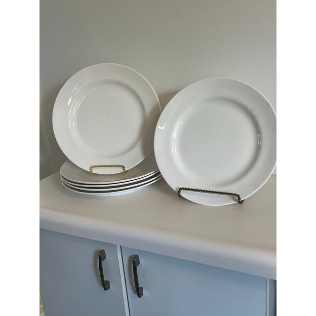 Contemporary 1990s Set of 6 Large White Porcelain Dinner or Service Plates For Sale - Image 3 of 8