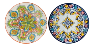 Handmade Large Ceramic Serving, Decorative or Center Table Plate, Set of 2