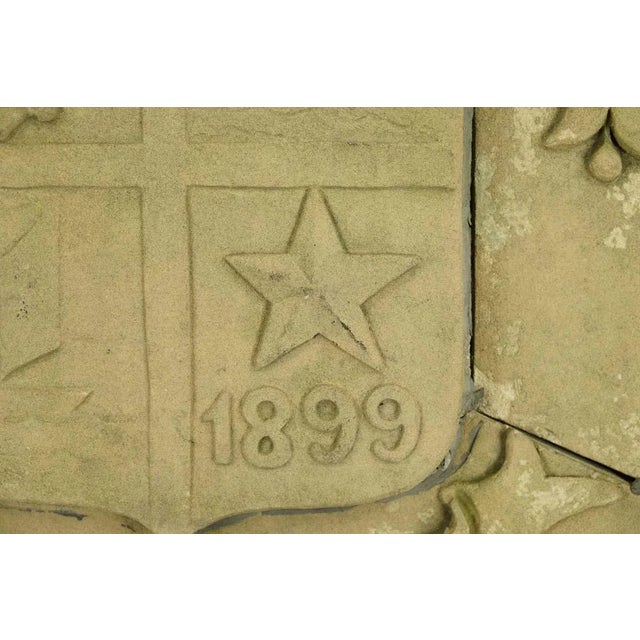 Tan Mid 20th Century Reclaimed Seal of New Rochelle NY Terra Cotta Medallion For Sale - Image 8 of 10