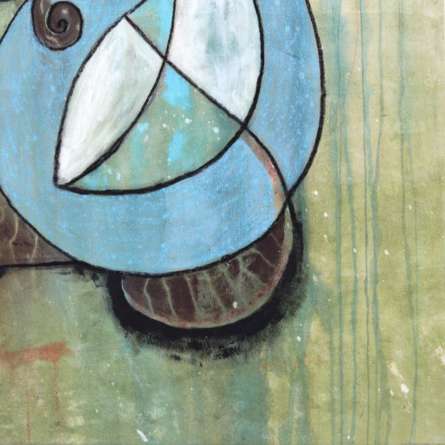 Euro Jits - Original Organic Modern Abstract Oil Acrylic and Charcoal Painting on Canvas For Sale - Image 4 of 8