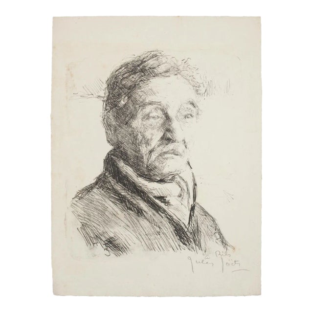 Portrait - Original Lithograph by Jules Joets - Mid 20th Century Mid 20th Century For Sale