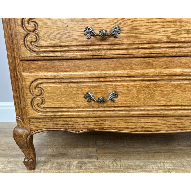Brown Vintage French Louis Oak Chest of 3 Drawers For Sale - Image 8 of 13
