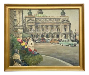 Georges Lattès, Paris, Place de l'Opéra, Oil Painting, Framed