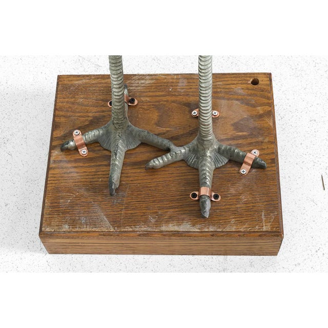 Monumental Pair of Silvered Crane Sculptures on Wooden Plinth Bases | 20th Century For Sale - Image 13 of 13
