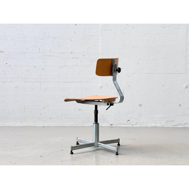 Vintage Industrial Work Chairs in Wood & Metal, 1964 For Sale - Image 6 of 15
