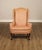 High Quality American Made Vintage Upholstered Mahogany Frame Wing Chair