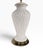 Metal Late 20th Century Decorative White Ceramic Raised Foliate Design Table Lamp For Sale - Image 7 of 18