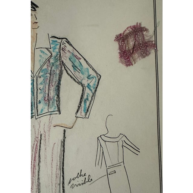 Karl Lagerfeld Late 20th Century Original Drawing by Karl Lagerfeld – Fashion Design For Sale - Image 4 of 6