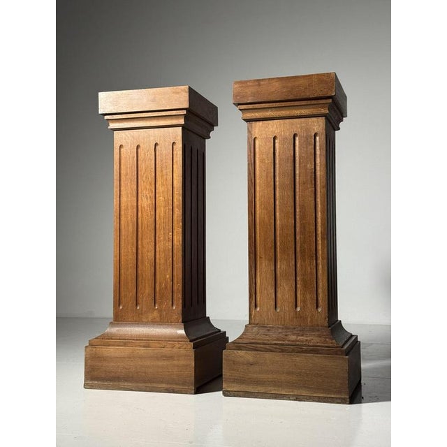 Mid-Century Oak Columns, 1960s, Set of 2 For Sale - Image 6 of 16