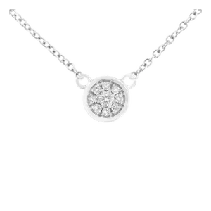 10K White Gold 1/4 Cttw Diamond Flower Pendant Necklace (I-J Color, I2-I3 Clarity) - Adjustable 16-18" chain