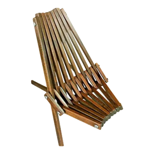 1960s Mid-Century Modern Danish Teak Slat Wood Folding Chair, Hans Wegner Style