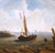 Late 19th Century 19th Century French Coastal Marine Oil Painting of Fishing Boats in Gilt Frame For Sale - Image 5 of 11