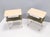 Italian White Lacquered Nightstands with Marble Tops and Glass Shelves, 1950s, Set of 2 For Sale - Image 4 of 11