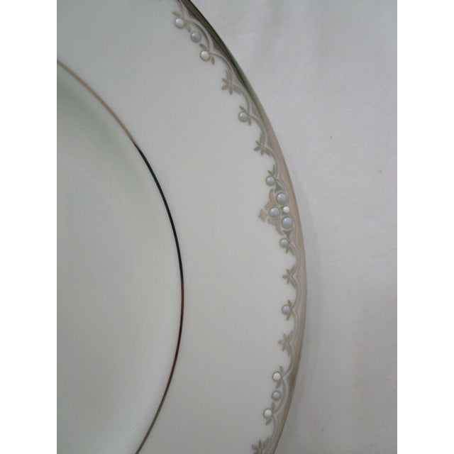 1990s 1990s Lenox Classics Collection Federal Platinum Bone China Accent Luncheon Plate For Sale - Image 5 of 10