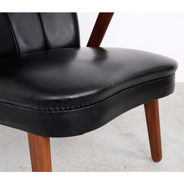 Danish Chairs in Teak and Faux Leather from Erhardsen & Andersen, 1960s, Set of 2 For Sale - Image 14 of 17