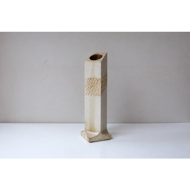 Ceramic Square Tubular Vase in Glazed Stoneware by Roger Capron For Sale - Image 7 of 7