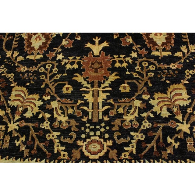 1990s 1990s Rustic Kafkaz Dark. Blue/Brown Wool Rug -9'11 X 13'9 For Sale - Image 5 of 8