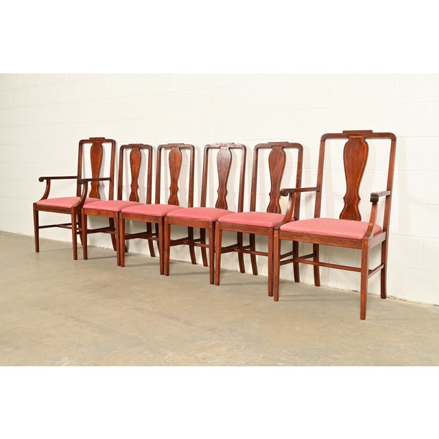 Baker Furniture Style Federal Inlaid Mahogany Side Chairs or Dining Chairs, Pair For Sale - Image 12 of 13