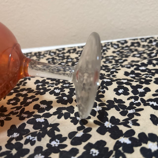 Mid-Century Modern Vintage Fenton Style Marigold Carnival Glass Ruffled Compote For Sale - Image 3 of 4