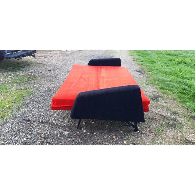 Vintage Sofa in Red and Black Fabric, 1970 For Sale - Image 10 of 12